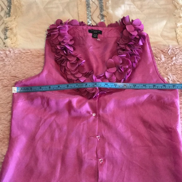 XSP Ann Taylor silk fuchsia blouse sleeveless - Picture 5 of 8